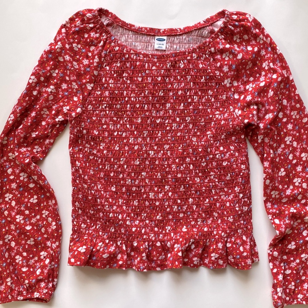 Old Navy girls floral peasant top